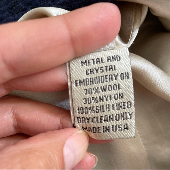 Lela Rose Navy Blue Jeweled Neck Full Skirt Dress - Picture 14 of 16